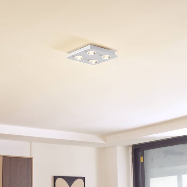 Plafoniera soffitto Jyla Lindby, dimmerabile, Bianco / Opale, Corridoio, Metallo, Moderno, Plafoniera