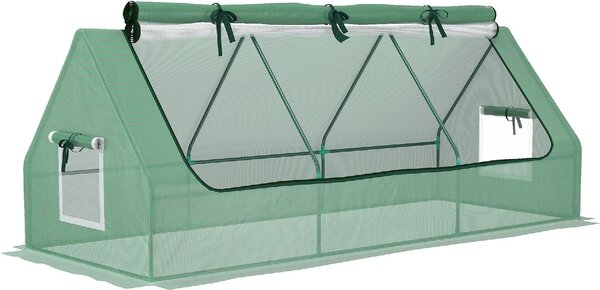 VivaGarden Serra Piccola con 2 Finestrelle Laterali e Finestra Centrale in Acciaio PE e PP 240x90x90 cm colore Verde - U5040GN