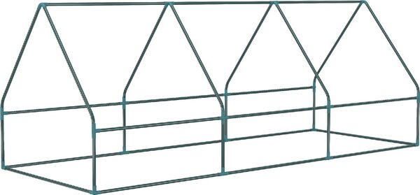 VivaGarden Serra Piccola con 2 Finestrelle Laterali e Finestra Centrale in Acciaio PE e PP 240x90x90 cm colore Verde - U5040GN