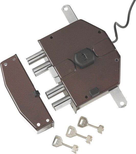 Assa Abloy Serratura Elettrica Porta blindata da applicare Triplice Chiusura Entrata 65 mm Dx Scatola 134x163 mm - 8230
