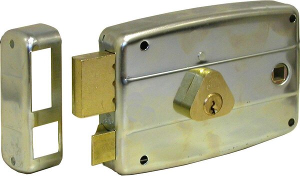 CISA Serratura per Serramenti Metallici da applicare 2 Mandate con Scrocco Catenaccio Cilindro interno Entrata 60 mm Sx + Quadro maniglia + 3 Chiav