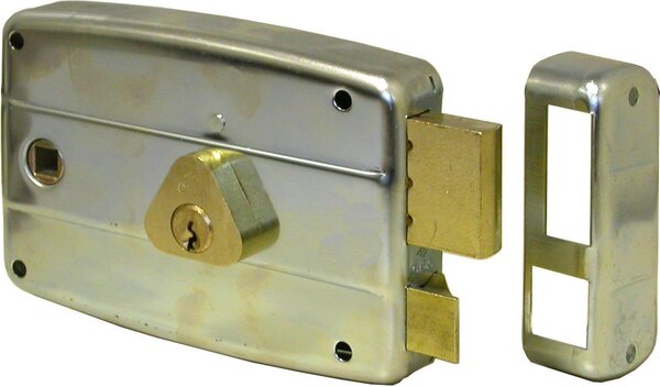 CISA Serratura per Serramenti Metallici da applicare 2 Mandate con Scrocco Catenaccio Cilindro interno Entrata 60 mm Sx + Quadro maniglia + 3 Chiav