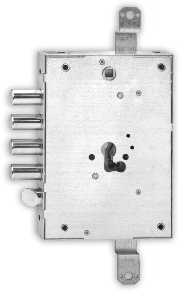 Iseo Serratura Porta Blindata da applicare 4 Mandate con Scrocco reversibile Scatola 137x205 mm compatibile Mottura - 66803280G04