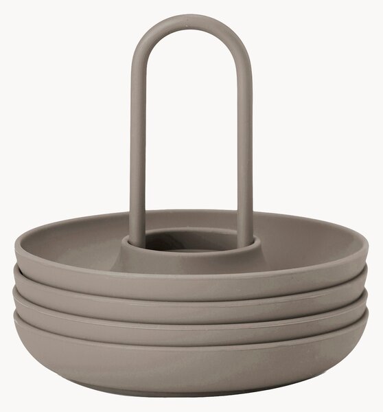Set di 4 portauova con supporto Singles