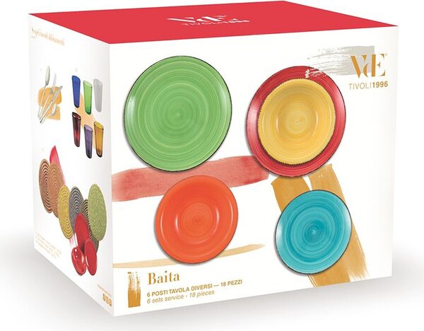 Villa deste Servizio piatti 18 pezzi in gres 6 posti tavoladiversi Baita Colore Multicolor - 5971740