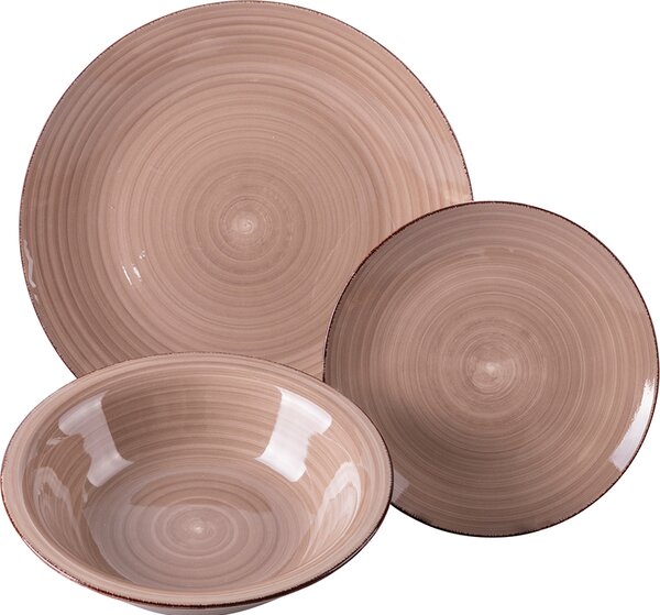 Villa deste Servizio piatti 18 pezzi in gres 6 posti tavoladiversi Baita Acqua Chocolate Colore Marrone - 5911819