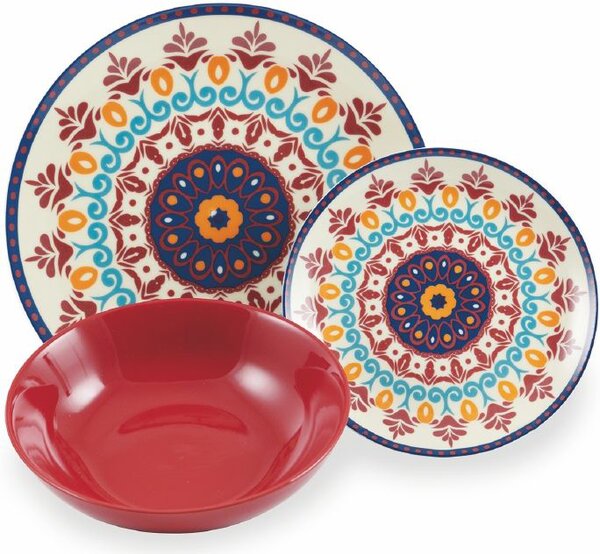Villa deste Servizio piatti 18 pezzi in porcellana 6 postitavola diversi Shiraz Colore Multicolor - 5909273
