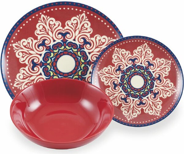 Villa deste Servizio piatti 18 pezzi in porcellana 6 postitavola diversi Shiraz Colore Multicolor - 5909273