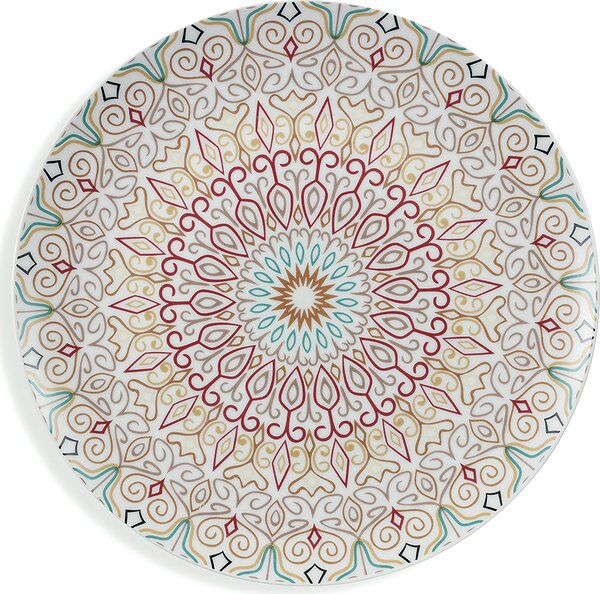 Villa deste Servizio piatti 18 pezzi in porcellana decorata 6 posti tavola diversi Sharm Colore Multicolor - 5909276