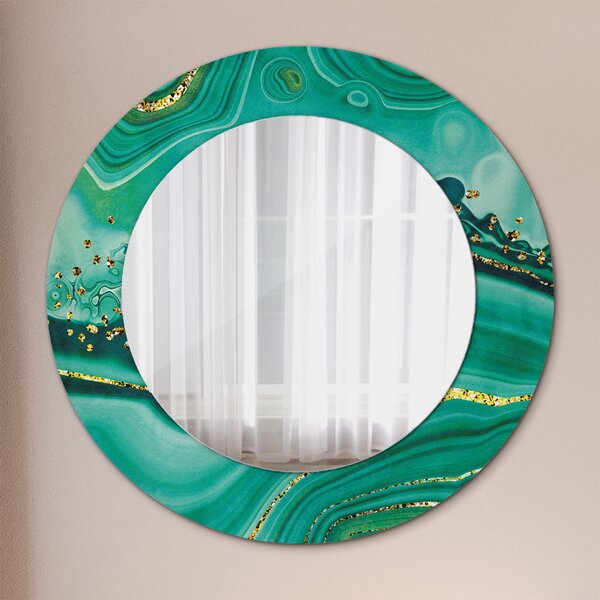 Specchio rotondo stampato Agate jaspis marble fi 50 cm