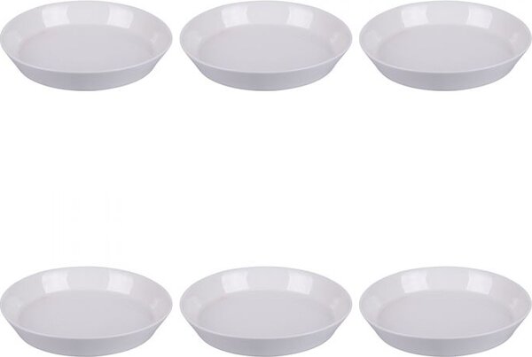 Villa deste Servizio piatti 6 Pezzi Fondi in New Bone China Lucido colore Bianco - 5918700 Delice