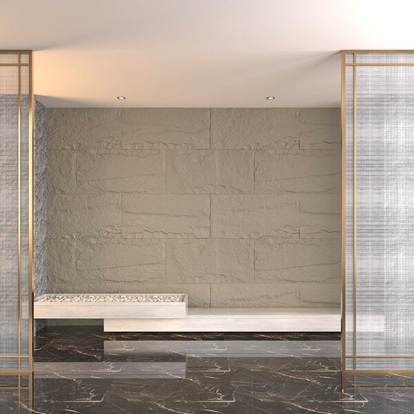 Divina Home Set 10 pz Pannello Decorativo Effetto Roccia Pietra 3D 7,2 mt2 Rivestimento Murale in PU 120x60x3 colore Grigio Cemento - DH104789