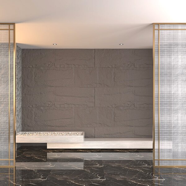 Divina Home Set 10 pz Pannello Decorativo Effetto Roccia Pietra 3D 7,2 mt2 Rivestimento Murale in PU 120x60x3 colore Grigio Vulcano - DH104790