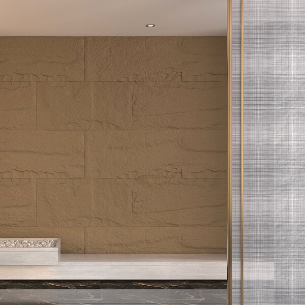 Divina Home Set 10 pz Pannello Decorativo Effetto Roccia Pietra 3D 7,2 mt2 Rivestimento Murale in PU 120x60x3 colore Tufo - DH104788