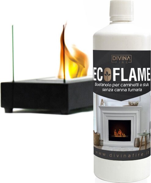 Divina Fire Set 12 Pezzi da 1 Litro Bioetanolo Combustibile Ecologico Naturale per Camini e Biocamini - ECOFLAME12