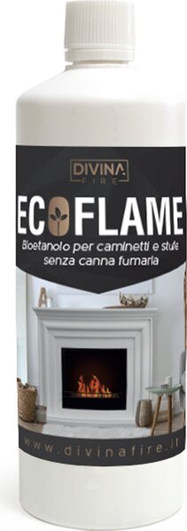 Divina Fire Set 12 Pezzi da 1 Litro Bioetanolo Combustibile Ecologico Naturale per Camini e Biocamini - ECOFLAME12