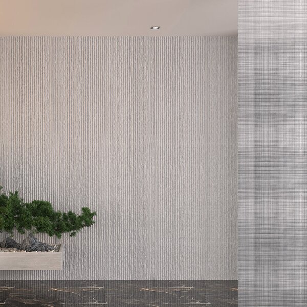 Divina Home Set 12 pz Pannello Decorativo Effetto Pietra Graffiata 3D 8,6 mt2 Rivestimento Murale in PU 120x60x2,5 colore Bianco Alabastro - DH104791