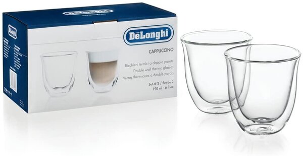 De Longhi Set 2 Bicchieri da degustazione Cappuccino 190 ml in vetro - 5513284161