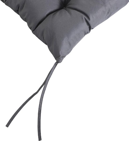 VivaGarden Set 2 Cuscini per Sedie da Esterno in Poliestere e Cotone con Lacci 50x98x8 cm colore Grigio