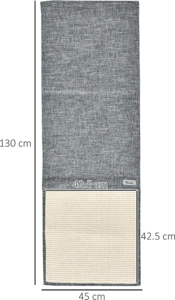 AllMyPets Set 2 Tiragraffi per Gatti da Divano Tappetini Tiragraffi in Sisal e Poliestere 130x45cm Grigio