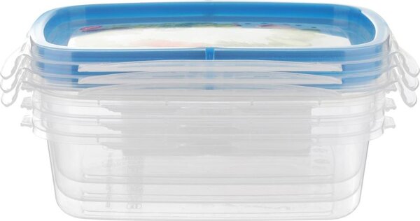 Snips Set 3 Pezzi Contenitori Alimenti in Plastica BPA Free Capacit 600 ml colore Trasparente e Blu Snipslock - 000869