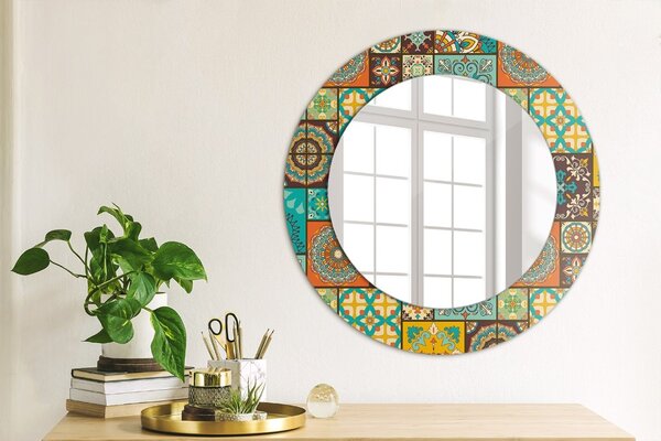 Specchio rotondo cornice con stampa Modello arabo fi 50 cm