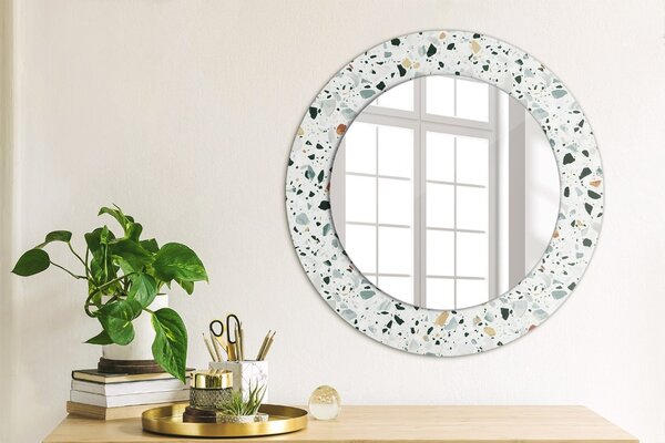 Specchio rotondo cornice con stampa Pietra naturale fi 50 cm
