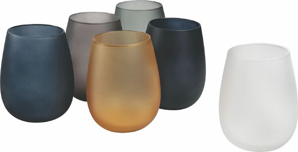 Villa deste Set 6 bicchieri acqua 330 ml in vetro effetto frosted Cala Dorada New Colore Multicolor - 5903529