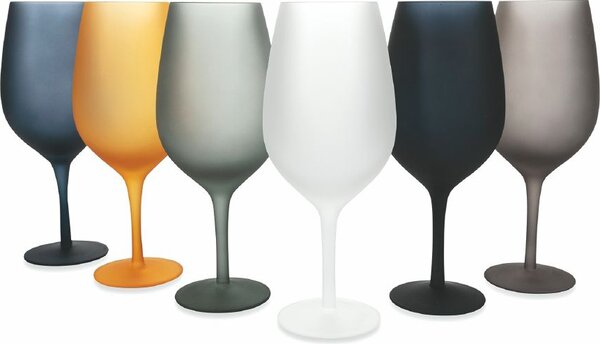 Villa deste Set 6 calici 550 ml in vetro effetto frosted Cala Dorada New Colore Multicolor - 5903567