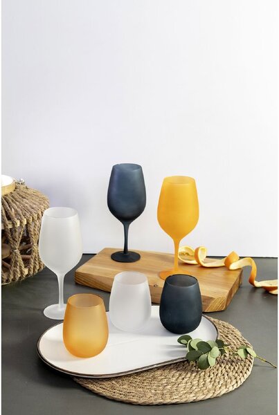 Villa deste Set 6 bicchieri acqua 330 ml in vetro effetto frosted Cala Dorada New Colore Multicolor - 5903529