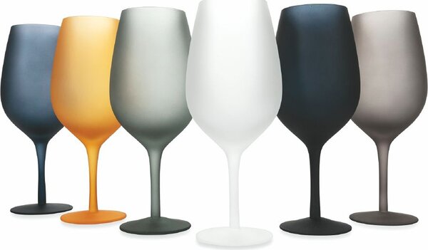 Villa deste Set 6 calici 550 ml in vetro effetto frosted Cala Dorada New Colore Multicolor - 5903567