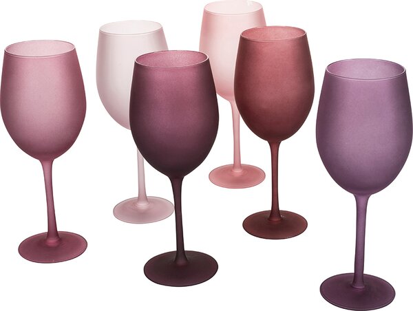 Villa deste Set 6 calici 650 ml frosted in vetro Happy Hour Provence - 5911522