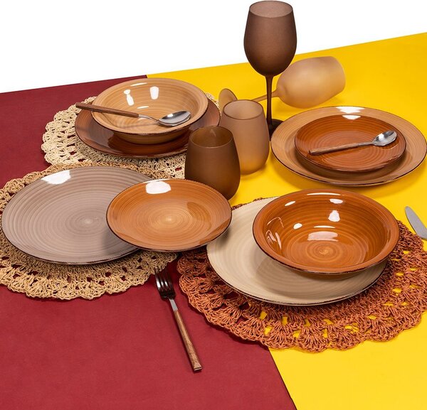 Villa deste Set 6 calici frosted in vetro 550 ml Happy HourChocolate Colore Multicolor - 5911524