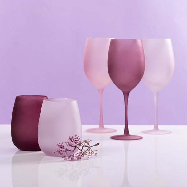 Villa deste Set 6 calici 650 ml frosted in vetro Happy Hour Provence - 5911522