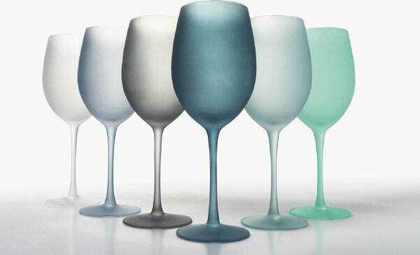 Villa deste Set 6 calici 550 ml in vetro effetto frosted Happy Hour Ocean Colore Azzurro - 5907741
