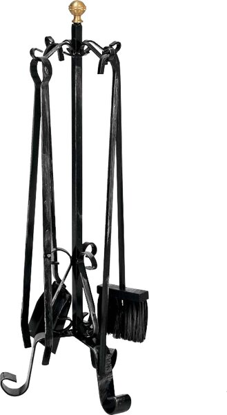 DecHome Set Attrezzi per Camino Dimensione 68,0 x 18,0 x 18,0 cm colore Nero - 108040