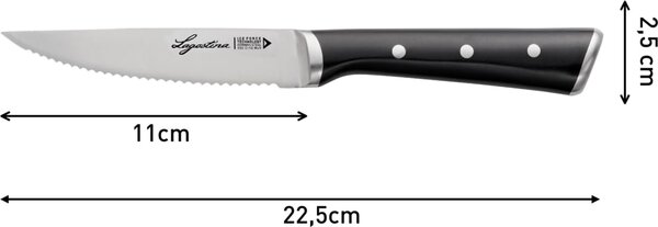 LAGOSTINA Set Coltelli da Bistecca 6 Coltelli in Accaio Inox con Lama Raffreddata Confezione con 6 Coltelli da Bistecca 11cm Resistenti alla Corros