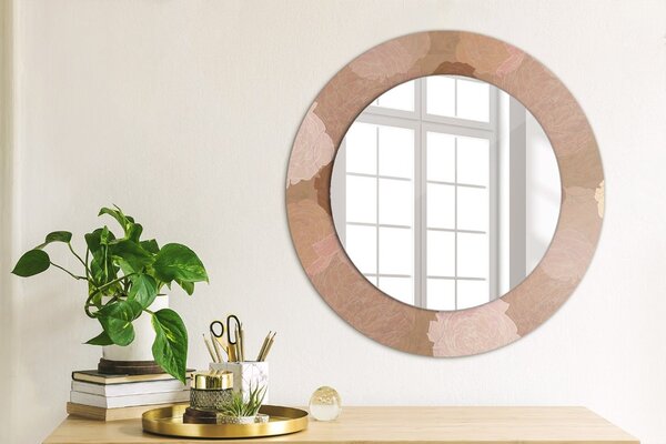 Specchio rotondo stampato Composizione delle rose fi 50 cm
