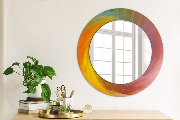 Specchio rotondo cornice con stampa Spirale ipnotica fi 50 cm