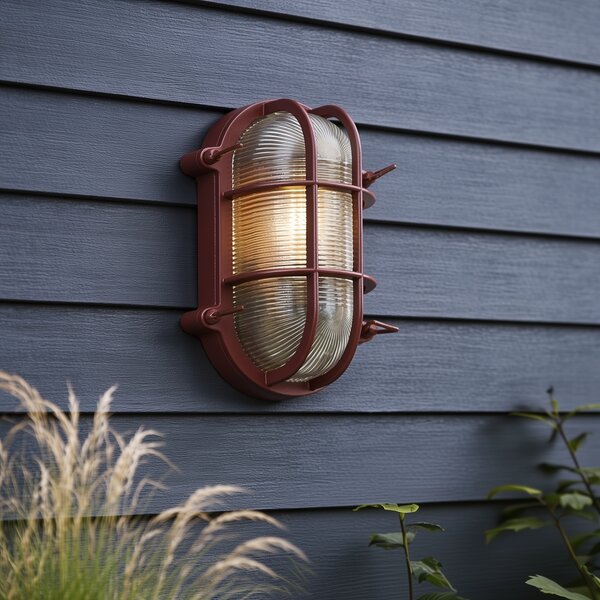 Lampada da parete per esterni rosso scuro IP44 - Noutica