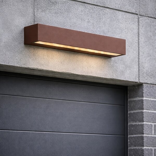 Applique da esterno industriale marrone ruggine 38cm incl. LED IP65 - Hannah