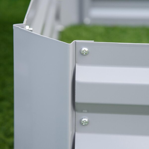 Brugel Set di 2 Letti per Orto Rialzati con Fondo Aperto per Piante e Ortaggi in Acciaio 100x100x30 cm colore Grigio - DH84594