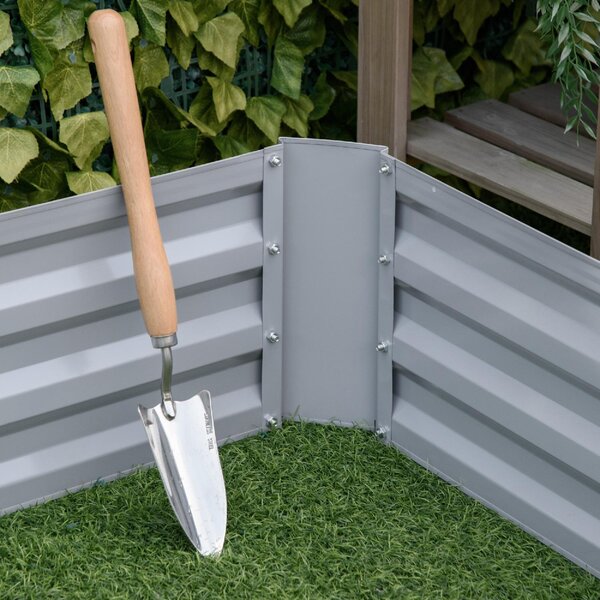 Brugel Set di 2 Letti per Orto Rialzati con Fondo Aperto per Piante e Ortaggi in Acciaio 100x100x30 cm colore Grigio - DH84594