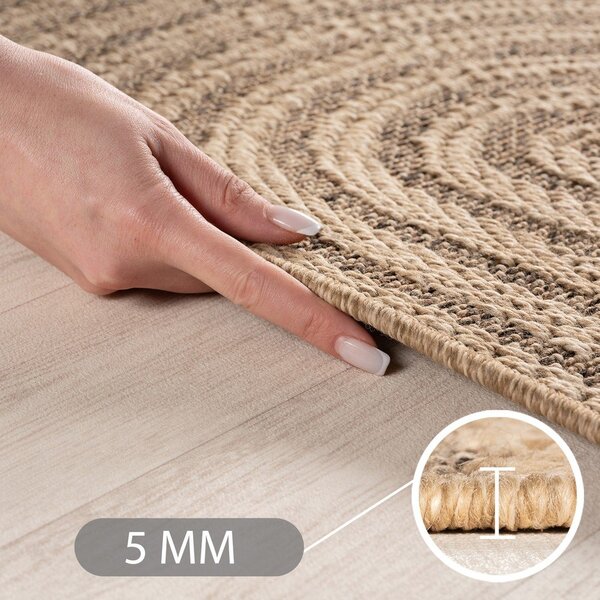 Tappeto da interno/esterno rotondo marrone ø 80 cm Timber 1401 – Ayyildiz Carpets