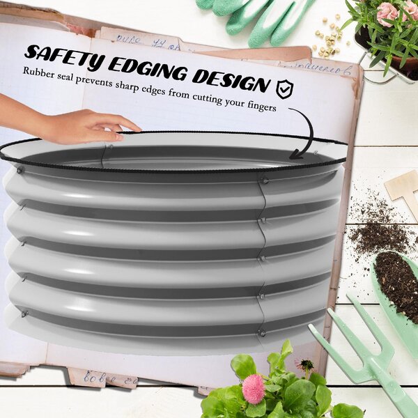 VivaGarden Set di 2 Letti per Orto Rialzati in Acciaio Galvanizzato con Fondo Aperto 60x30 cm colore Argento - A2810SRAO82
