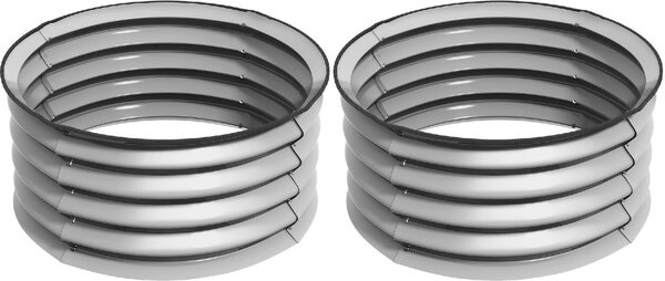 VivaGarden Set di 2 Letti per Orto Rialzati in Acciaio Galvanizzato con Fondo Aperto 60x30 cm colore Argento - A2810SRAO82