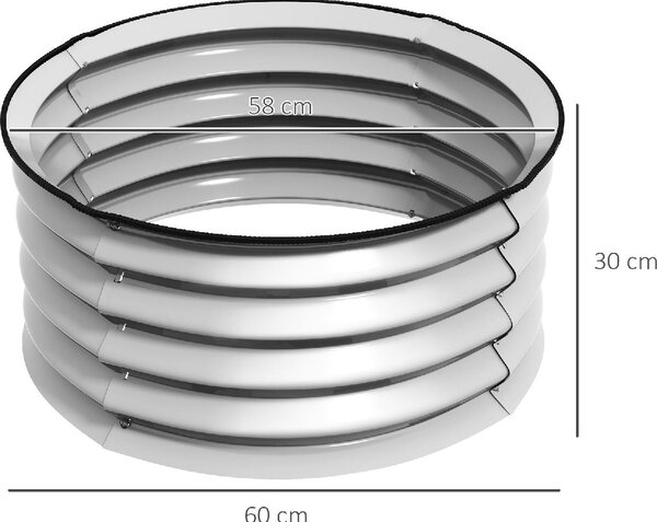 VivaGarden Set di 2 Letti per Orto Rialzati in Acciaio Galvanizzato con Fondo Aperto 60x30 cm colore Argento - A2810SRAO82