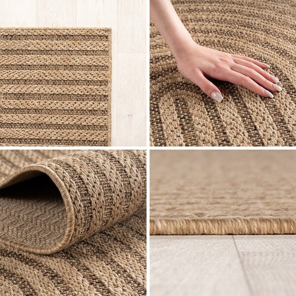 Tappeto da interno/esterno rotondo marrone ø 80 cm Timber 1401 – Ayyildiz Carpets