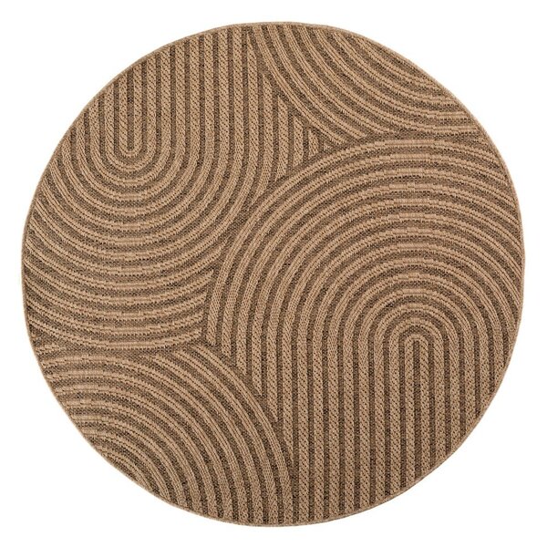 Tappeto da interno/esterno rotondo marrone ø 80 cm Timber 1401 – Ayyildiz Carpets
