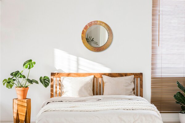 Specchio rotondo stampato Astrazione a spirale fi 50 cm